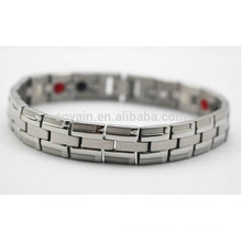 Custom pulsera de acero inoxidable cadena de plata para los hombres